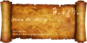 Hora Ádám névjegykártya